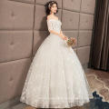 HQ191 Unique Shinny Stars Bridal Dress Floor Length Luxury Half Sleeves Off Shoulder Ball Gown Wedding Dress 2019